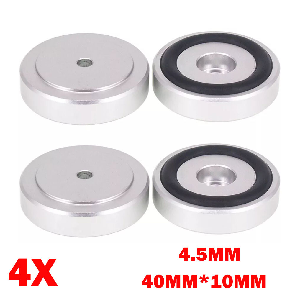 4pc Silver Amplifier Feet For HIFI Turntable Audio Speaker Isolation Pad 40*10mm