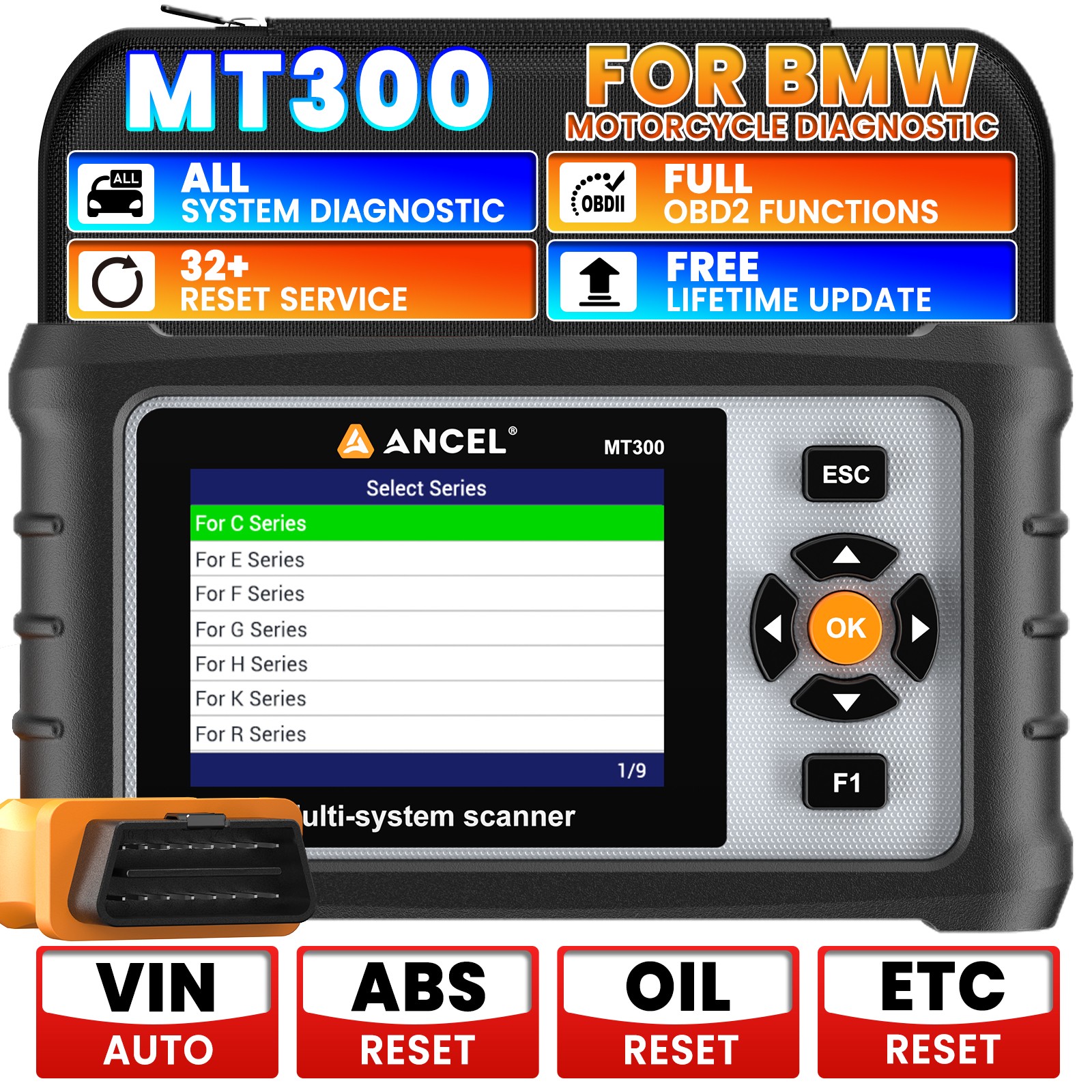 Motorcycle Scanner Full System Diagnostic Tool OBD2 Scanner for BMW Code Reader