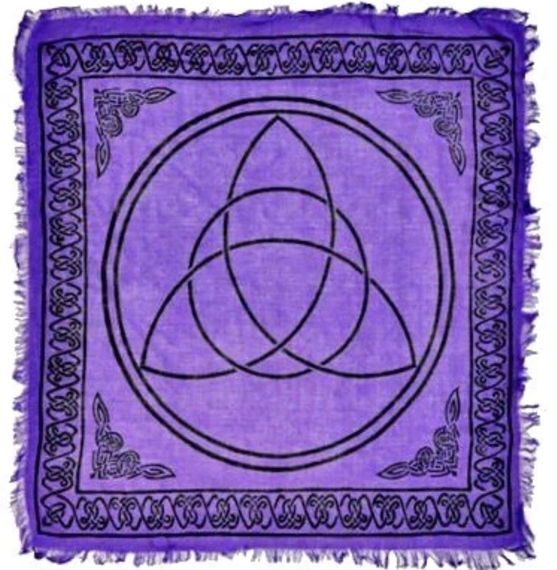 Purple Triquetra Altar Cloth: 36in x 36in with Celtic Knots