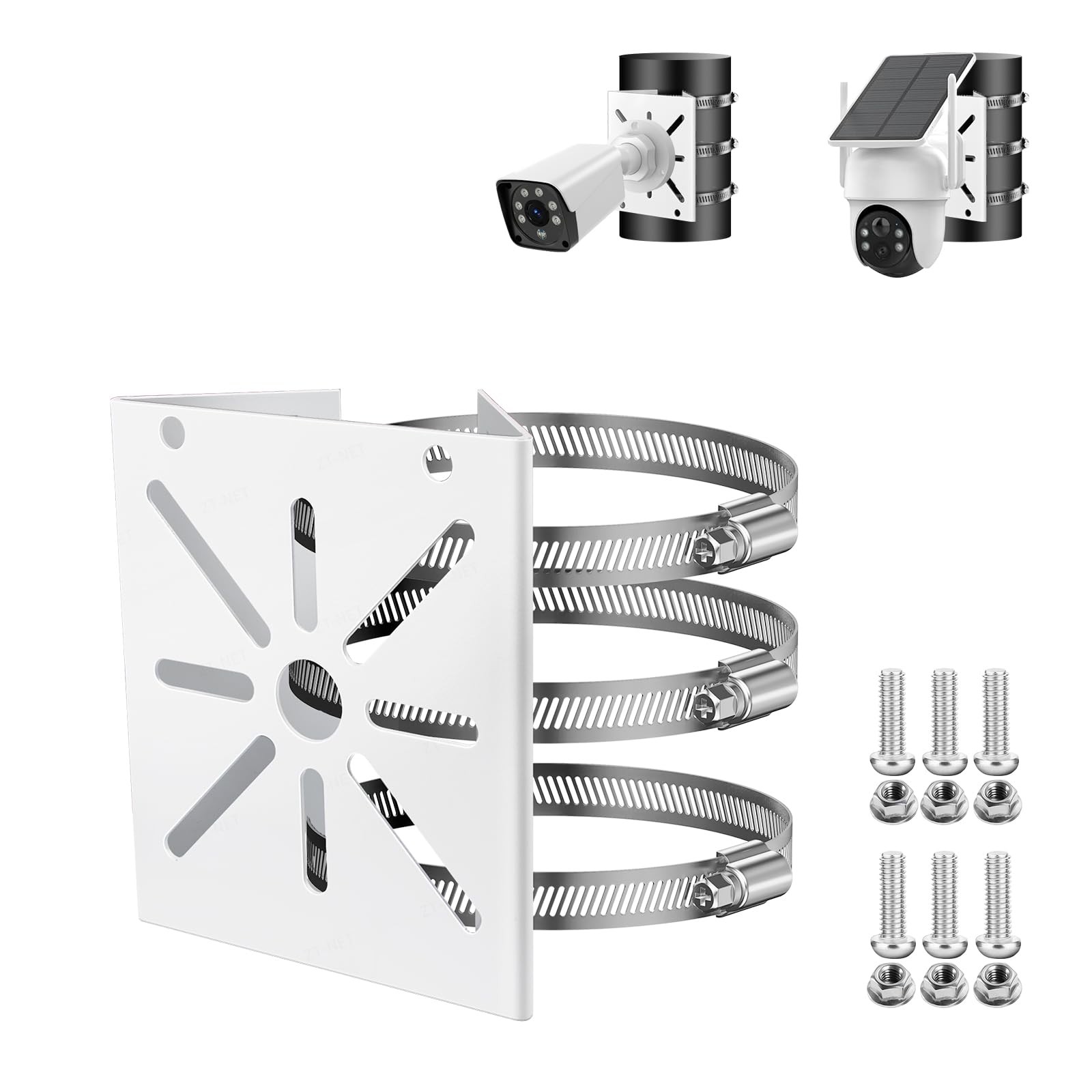 ZT-NET Universal Vertical Pole Mount for Security Camera White
