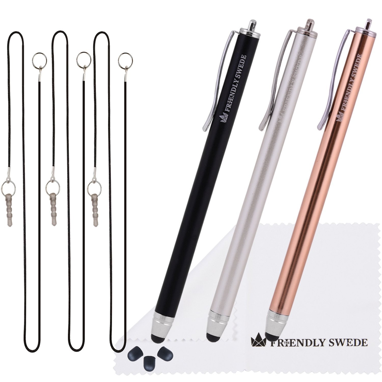 The Friendly Swede Stylus Pen for Touchscreen — 3-Pack 5.5" High Precision