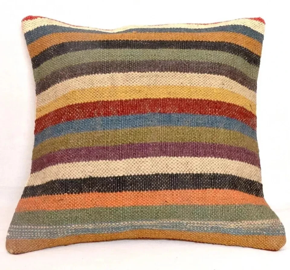 cushion cover handmade Throw Pillow Jute kilim pillow cover Navajo south western