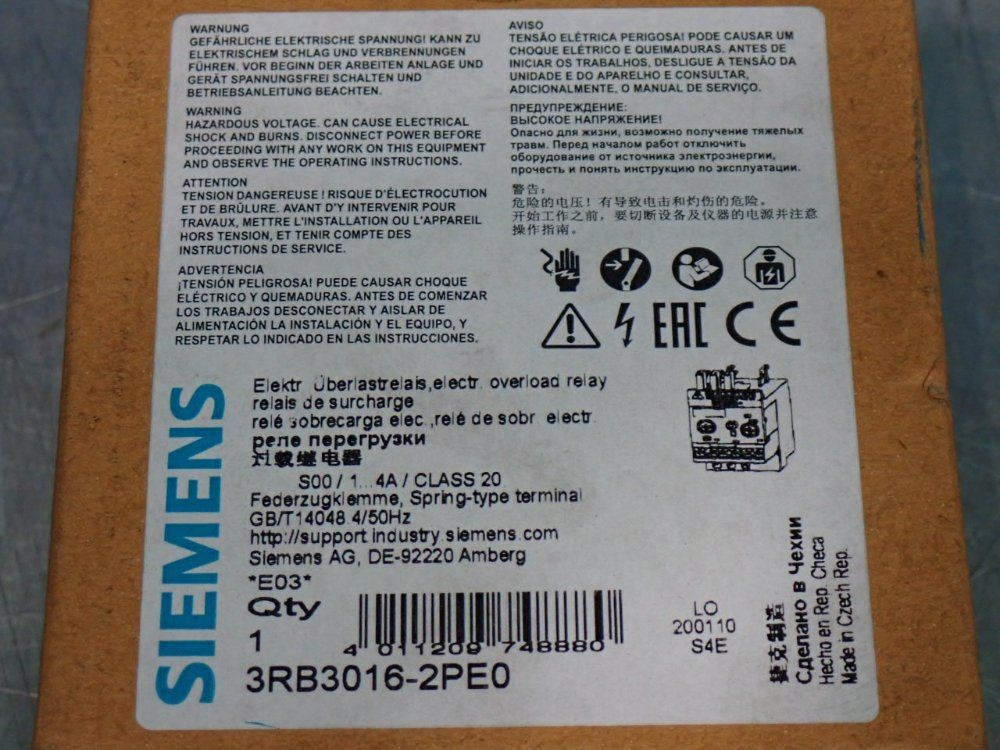 SIEMENS OVERLOAD RELAY 3RB3016-2PE0