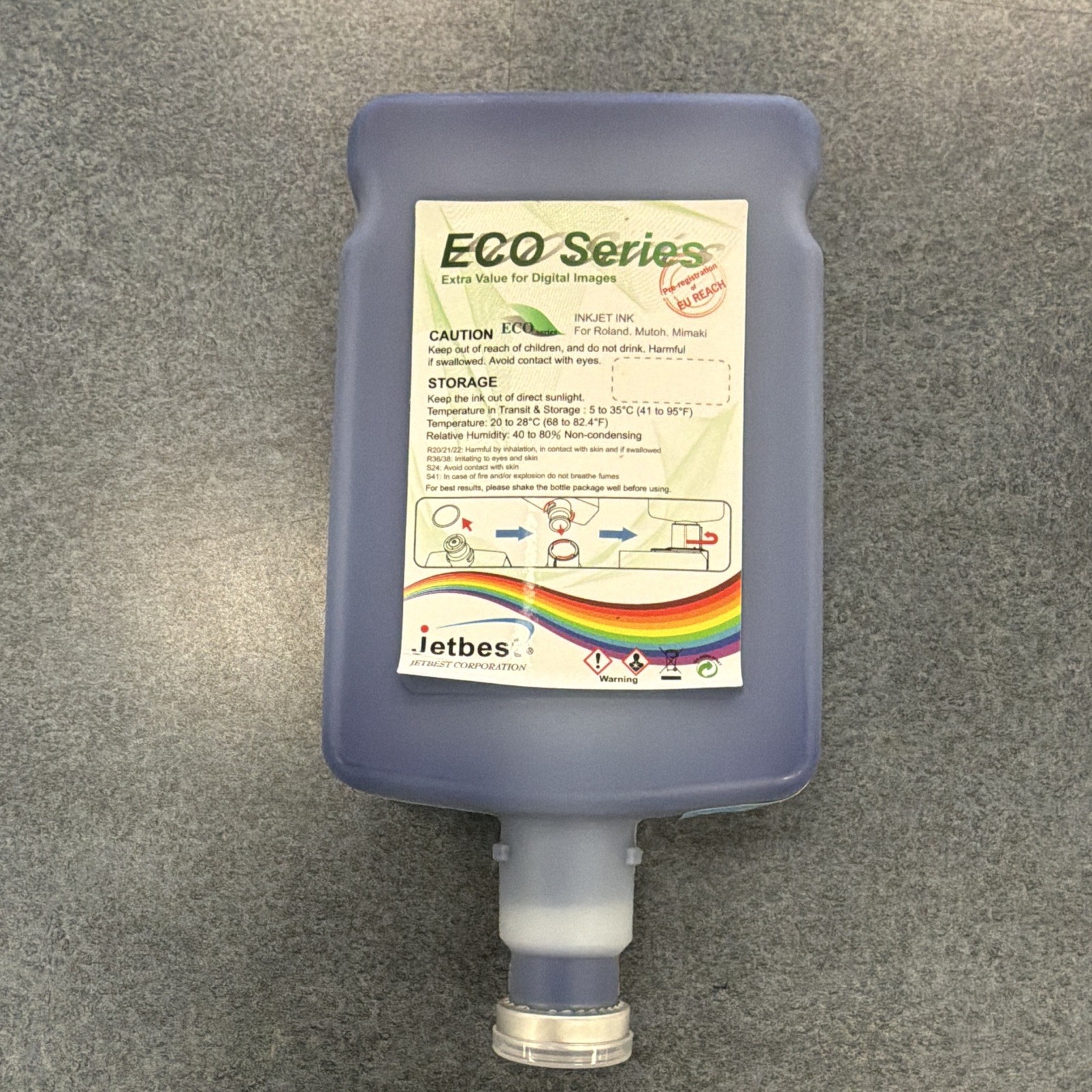 Jetbest ECO Series Eco-Solvent Digital Printing Ink Bottle,Light Cyan Color