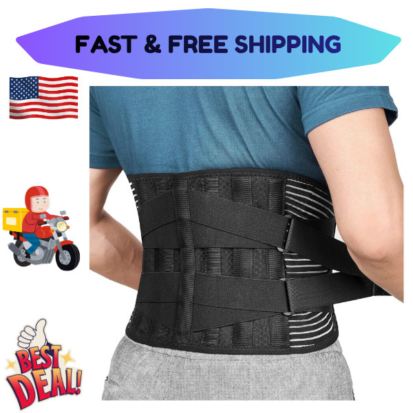 NEW Adjustable Lower Back Brace Lumbar Support Waist Belt Men Women Pain Relief