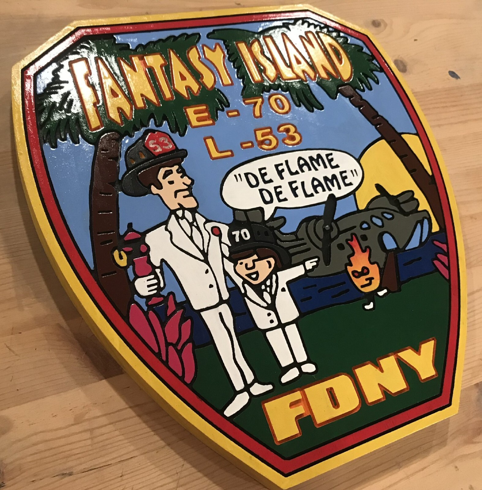 Fire Department New York Fantasy Island 3D routed custom patch sign Custom