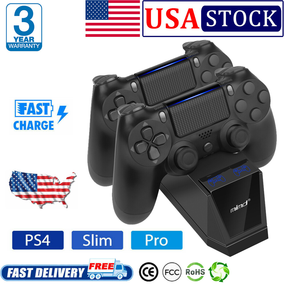 Dual Fast Charger Dock Station Charging Stand For PS4 PlayStation 4 Controller