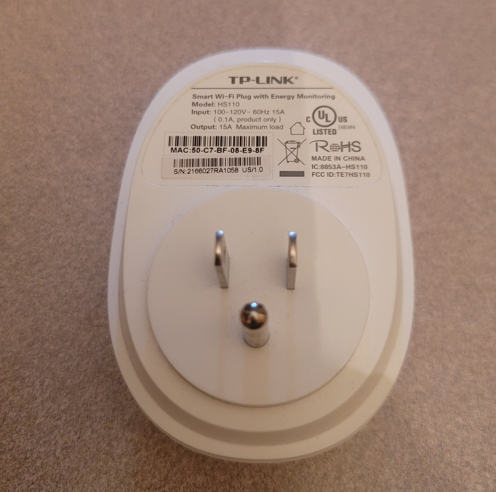 TP-Link HS110 Smart Wi-Fi Plug . No Box
