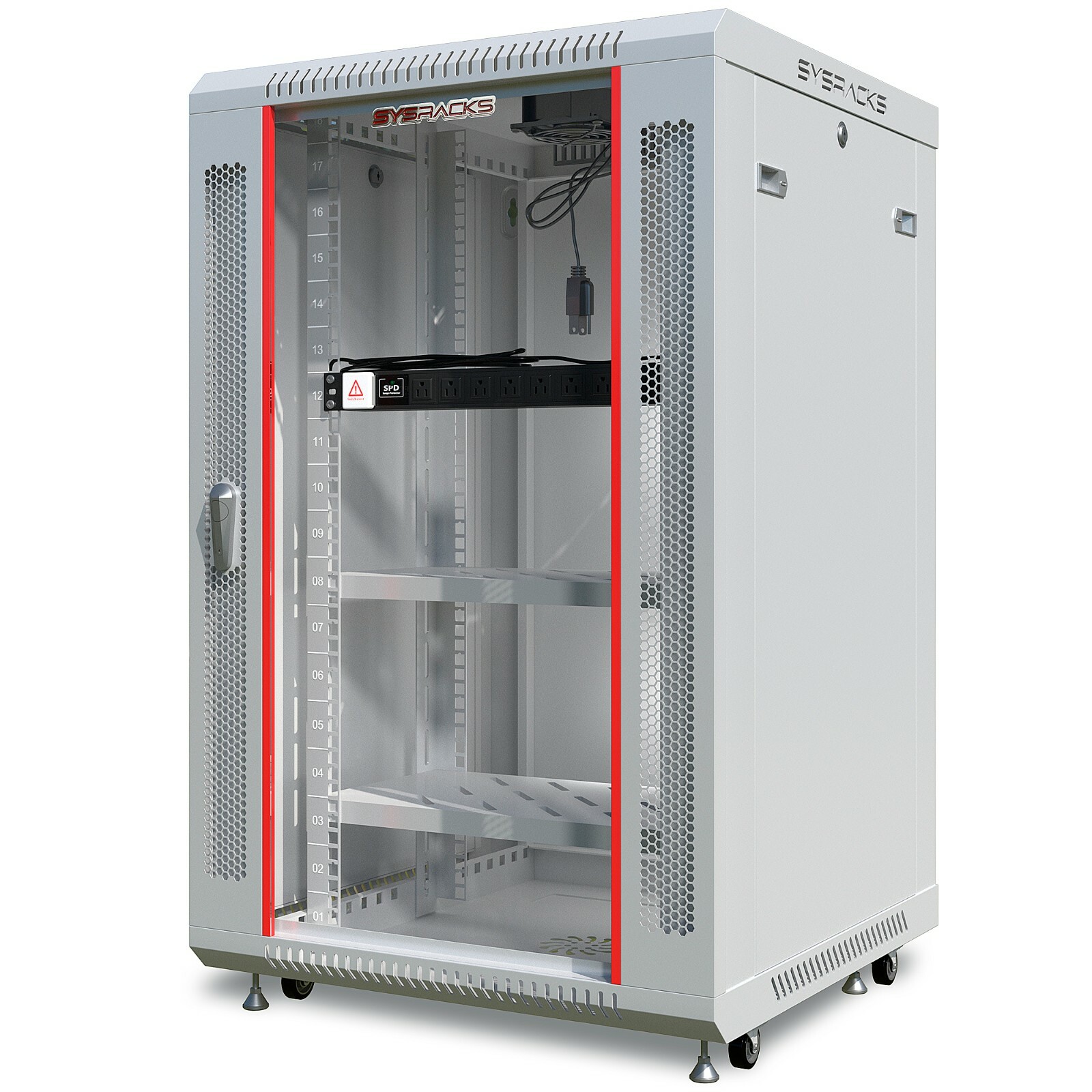 18U Wall Mount GRAY IT Network Data Server Rack Cabinet Enclosure 24" Depth Rack