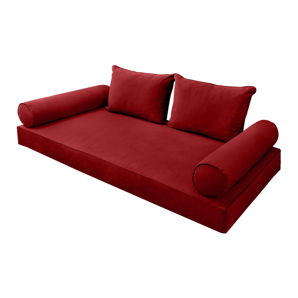 |SLIPCOVER ONLY| S.V4 Velvet Indoor Daybed Mattress Pillow Pipe Trim Full AD369