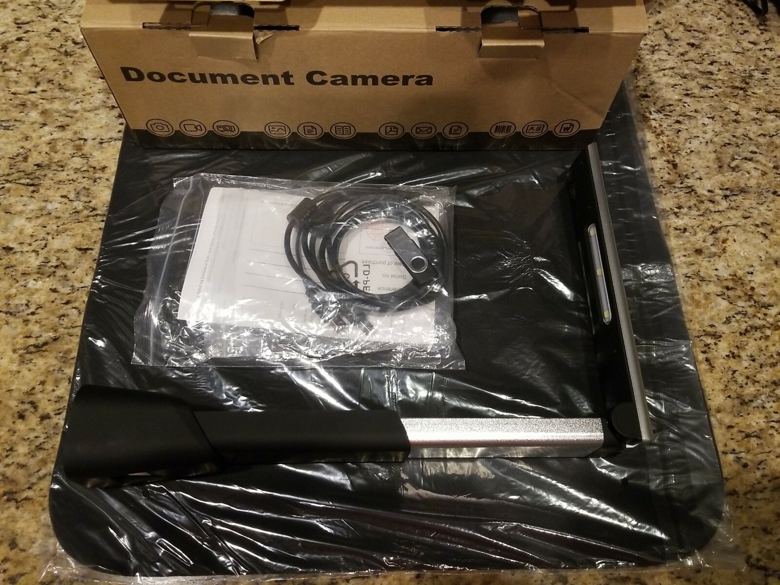 Document Camera Scanner Visual Presenter w/ Mat, LED Light, Microphone Portable