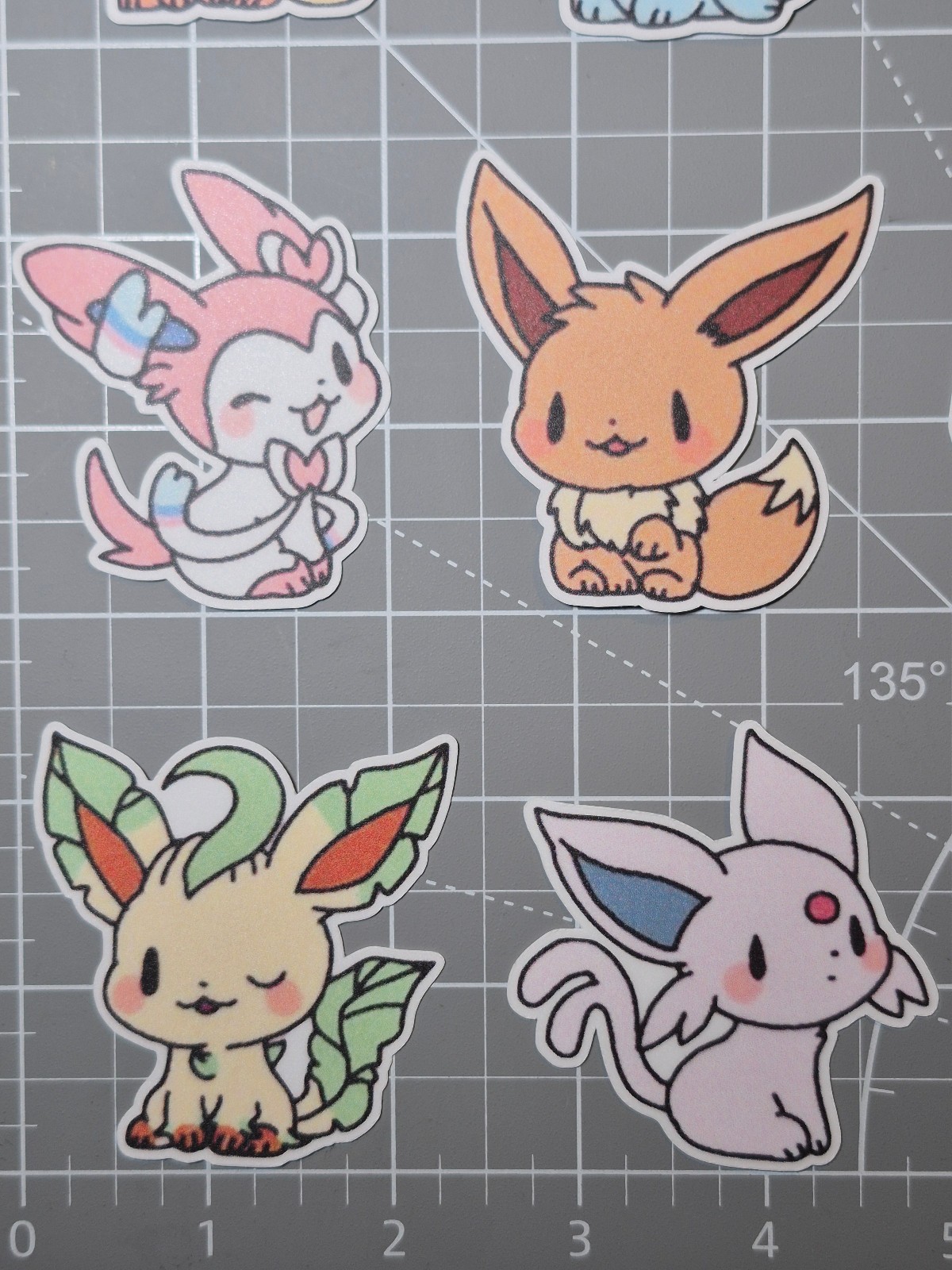Eeveelution Stickers Matte Lamination Texture Cute Eevee Sticker Decal Pack