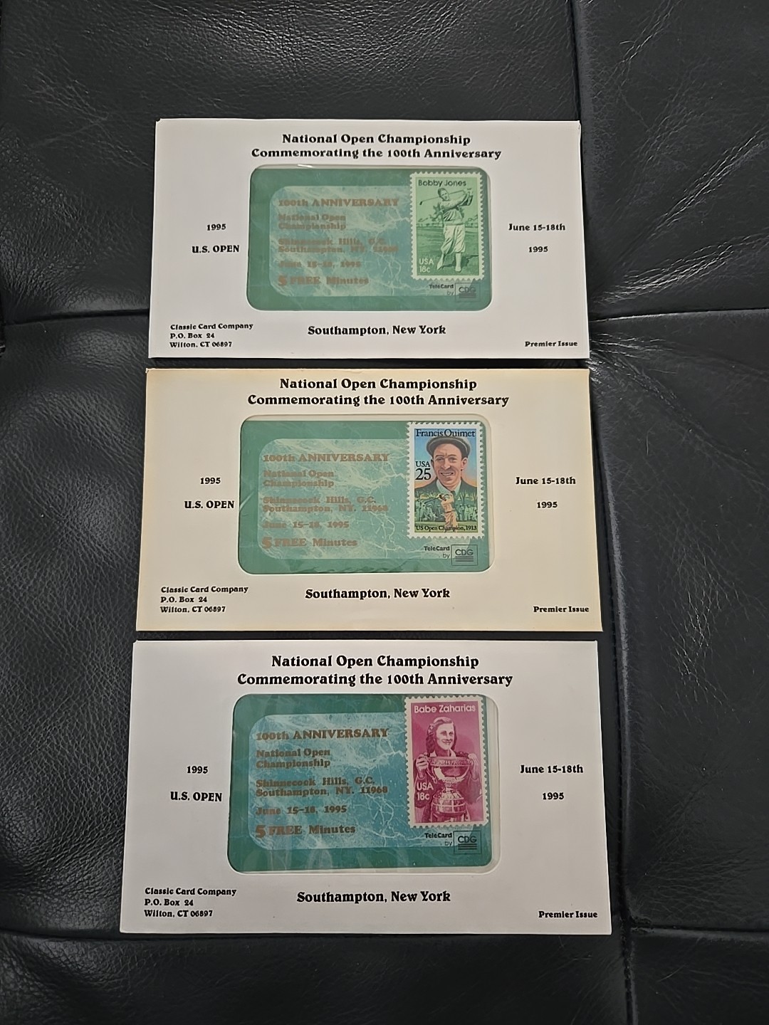 1995 US Open Shinnecock Hills Phone Card Set Of 3. B. Jones, F. Ouimet, B....