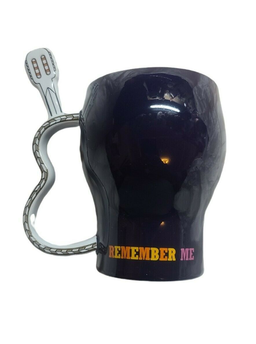 Disney Parks Pixar COCO Remember Me Skull Miguel Coffee Mug Guitar Handle Rare
