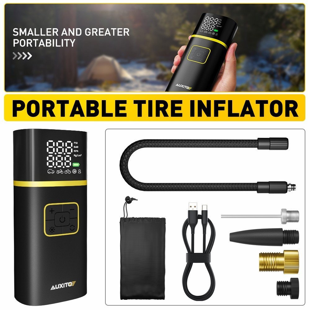 Portable LCD Rechargeable Car Tire Air Inflator Electric Pump Cordless 150PSI