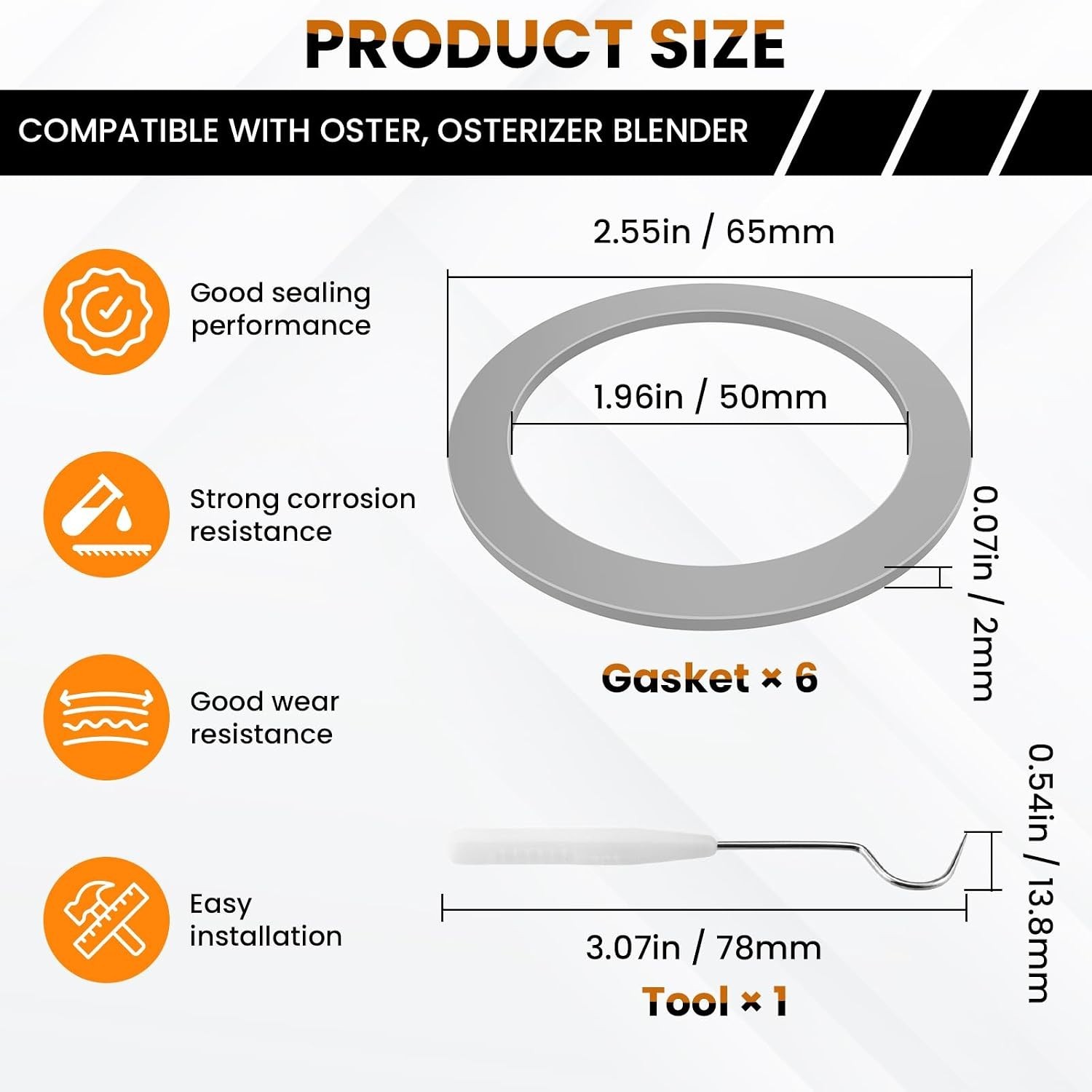 6 O-Ring Gaskets & Installation Tool for Os*terizer: Leak-Proof Efficiency