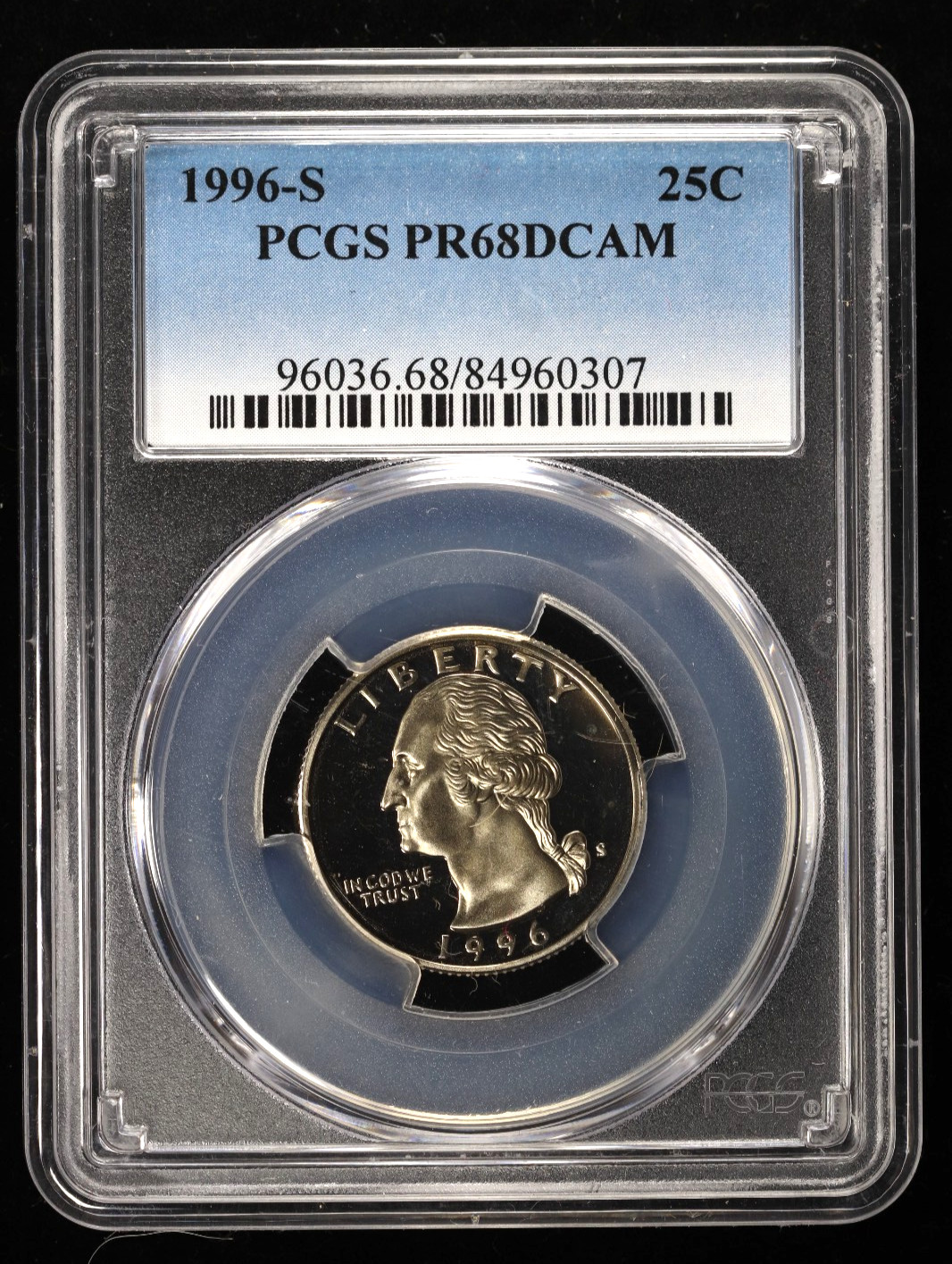 1996-S Washington Quarter Proof 25C PCGS PR68DCAM