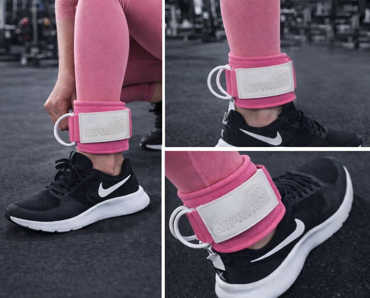 Adjustable Cable Machine Ankle Straps for Glute Kickbacks & Leg Extensions