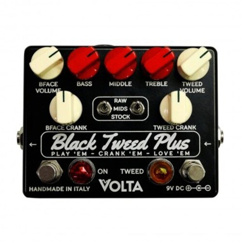 Volta Custom Black Tweed PLUS Overdrive Distortion | Handmade Guitar Pedal