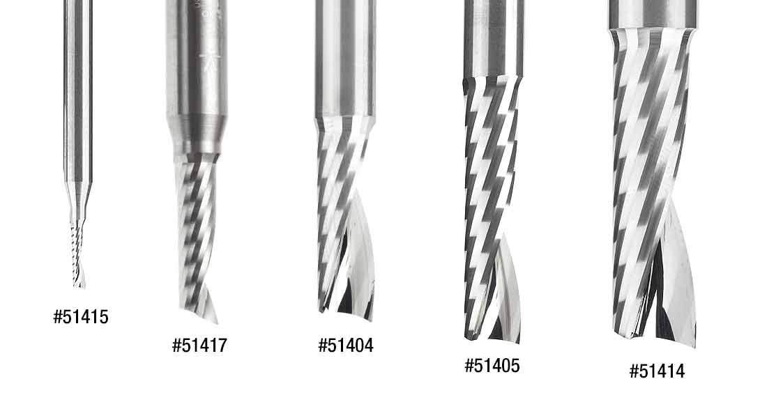 Amana Tool 51423 Solid Carbide CNC Spiral 'O' Single Flute Plastic Cutting 3/16