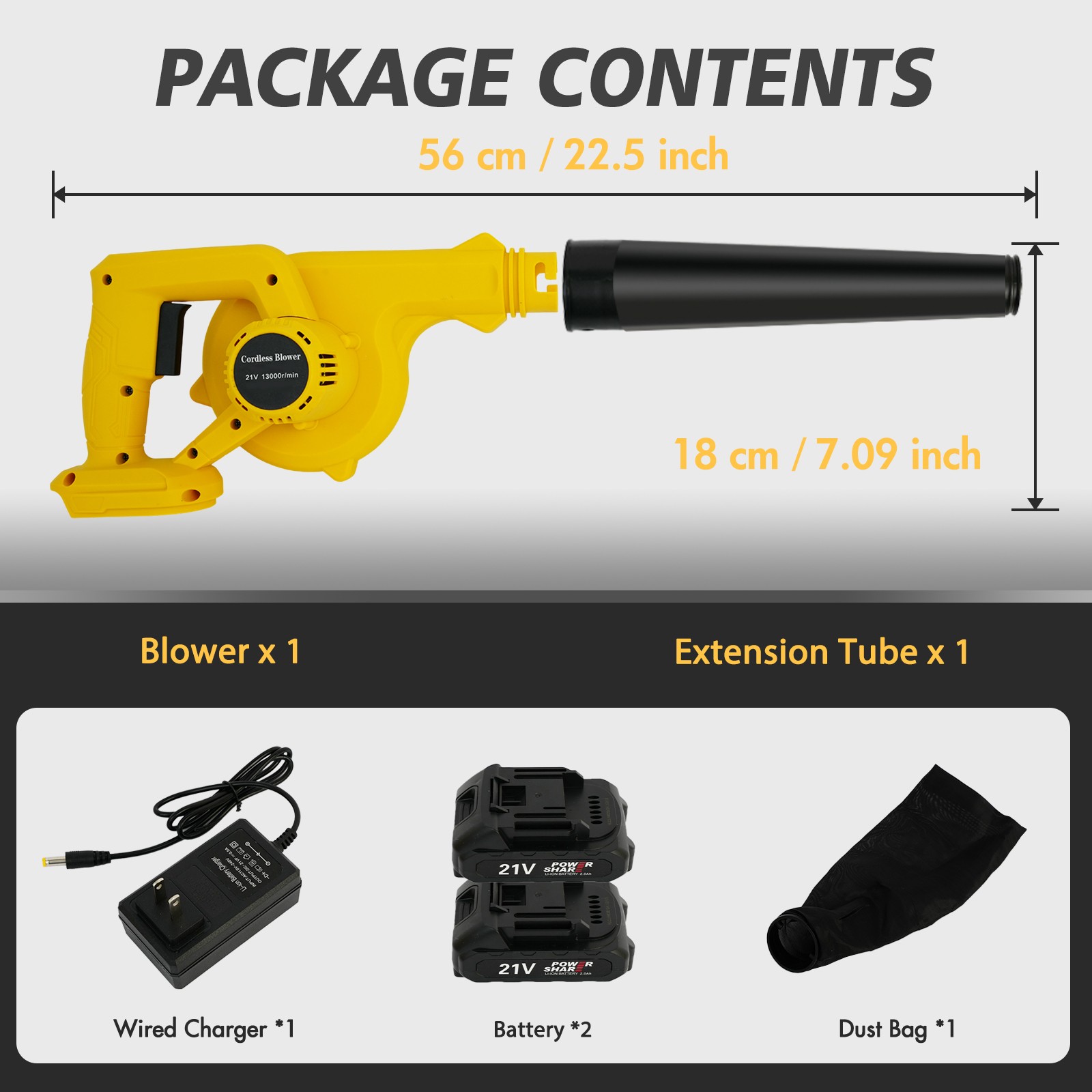 350CFM Cordless Leaf Blower Vacuum Handheld Electric Leaf Blower 2*2.0ah Battery
