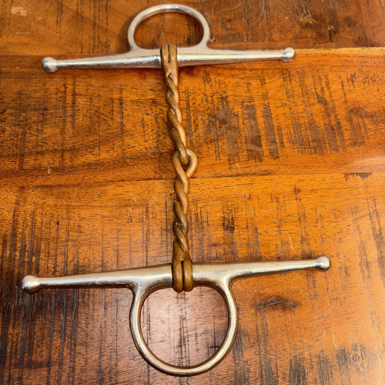 Leather Covered Single Twisted Wire Full Cheek Snaffle Horse Training Bit 5"