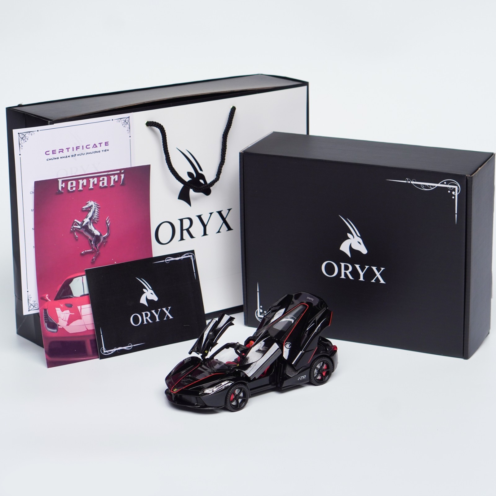 Ferrari 1:24 Model Car Frame Custom Text Gift Box LED Display Case
