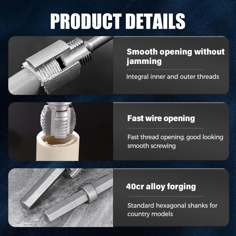 Integrated Internal & External Pipe Threading-Tool PVC Pipe Threader Kit