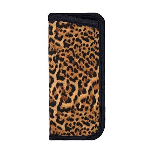 Giinly Glasses Case Eyeglass Sunglass Case Soft Pouch Slim Leopard Print