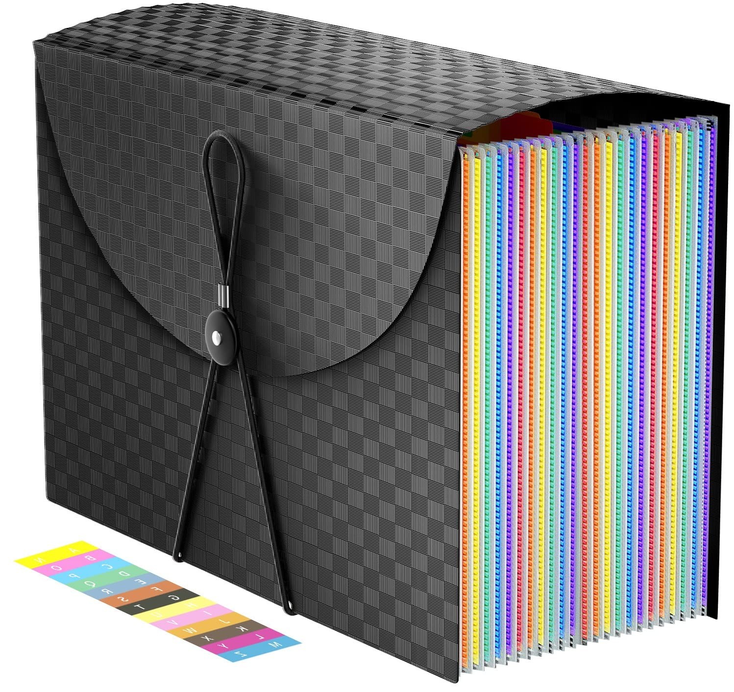 24 Pockets Expanding File Folders Accordian File Organizer Storage Box