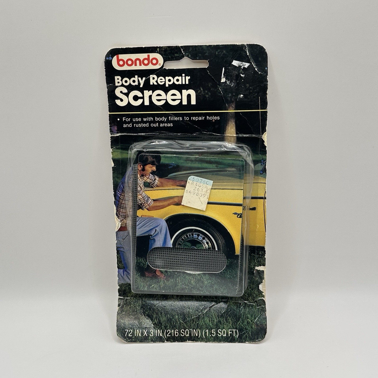 VINTAGE Bondo Auto Body Repair Screen - Repair Holes/Rust 72x3 inch, 929 NEW NOS