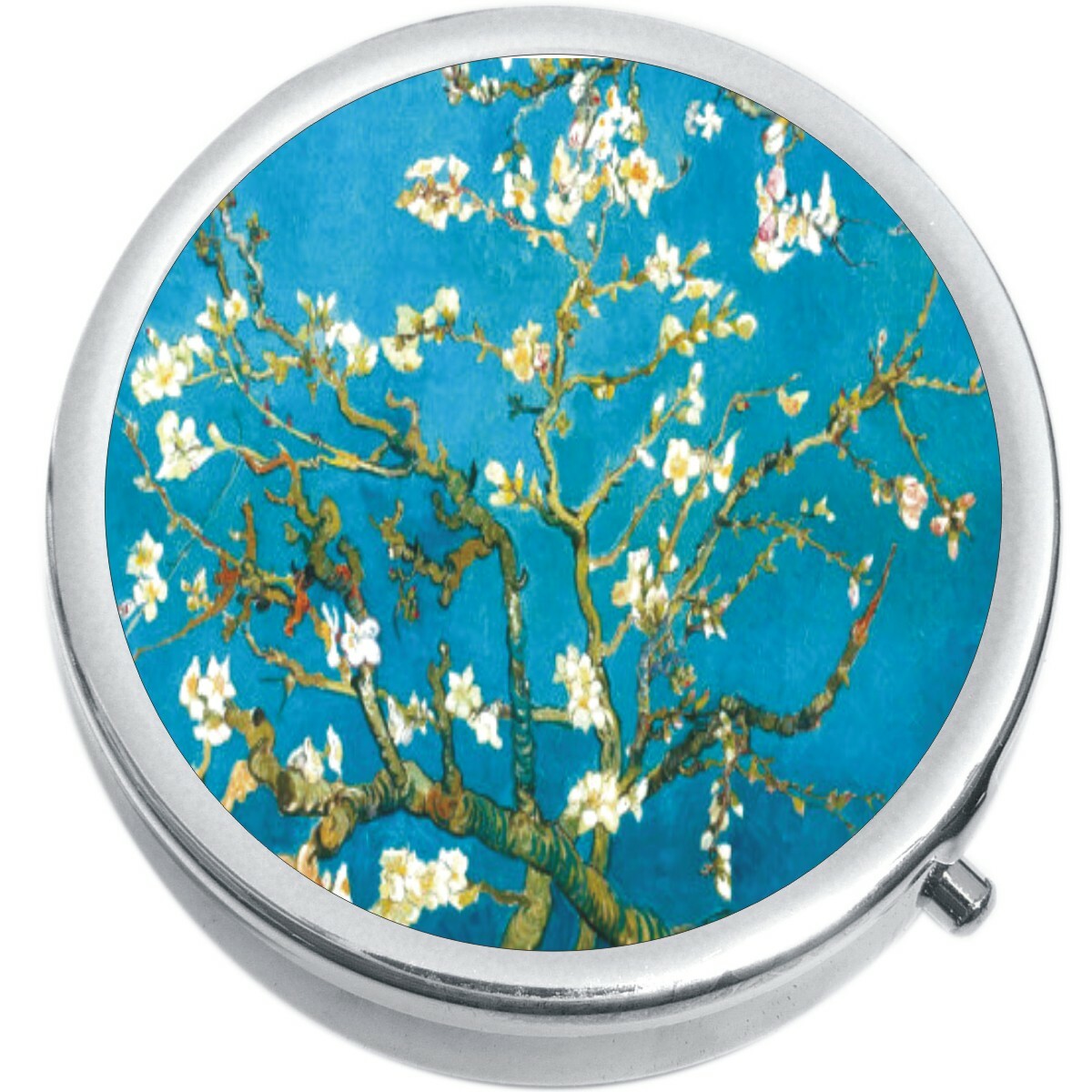 Almond Blossoms  Medicine Vitamin Compact Pill Box
