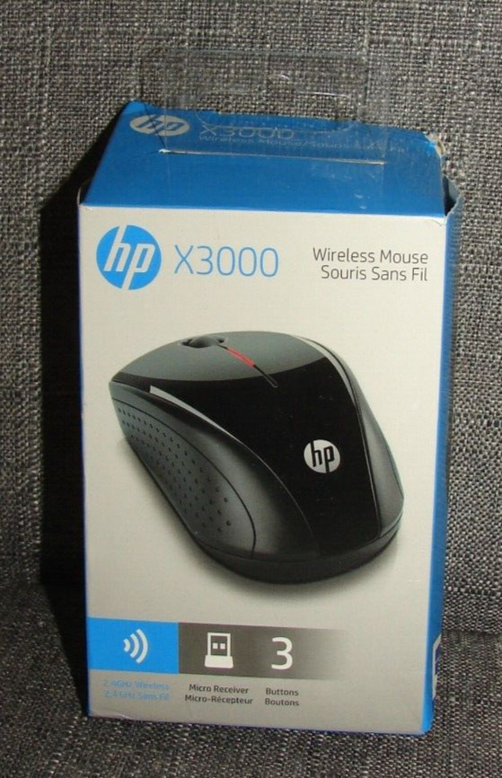 NEW HP X3000 G2 Wireless Mouse - Ambidextrous 3-Button Control, & Scroll Wheel