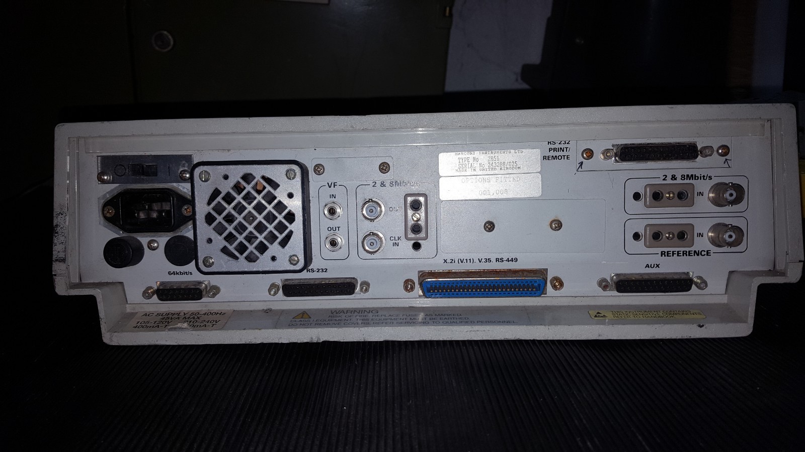 MARCONI INSTRUMENTS 2851 OPT 001, 008 DIGITAL COMMUNICATIONS ANALYZER (R5TROLLEY