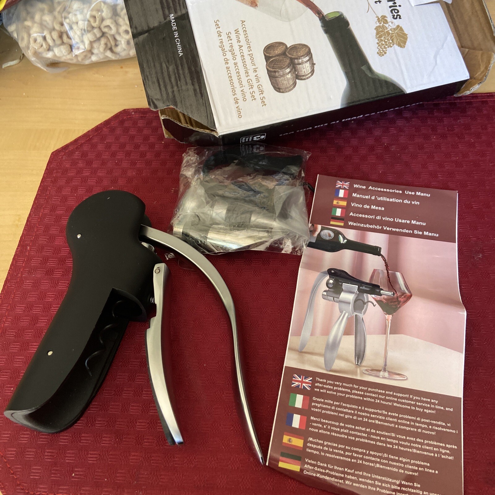 Black Goose Head Bottle Wine Cork Opener Ot2474 new open box