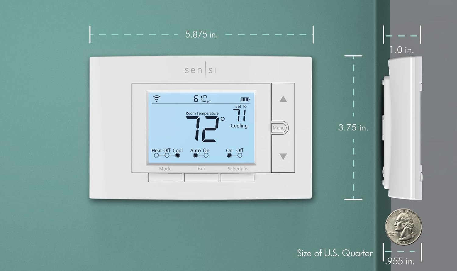 Sensi Smart Thermostat, with Wi-Fi, Integrated Security, Programable, App Compat