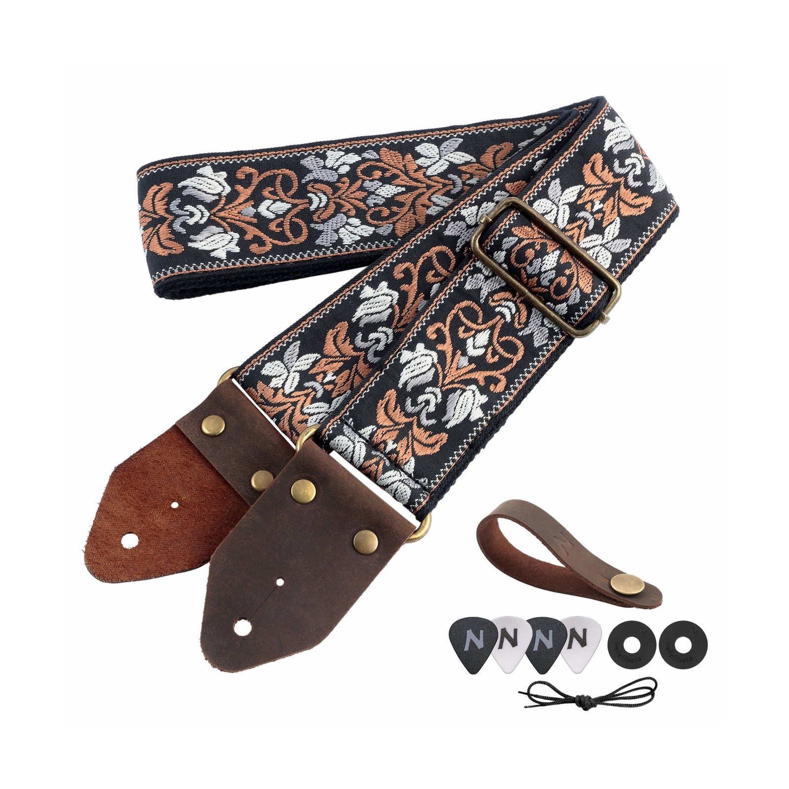 Nefelibata Guitar Strap,Jacquard Embroidery Cotton Guitar Strap... FAST USA SHIP