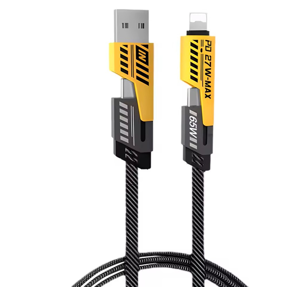 4-in-1 USB C Cable PD65W Fast Charging Data Sync Multi-Function for iPhone