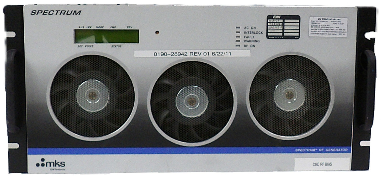 Spectrum 11002-02 ENI Power Systems 0190-28942 RF Generator 11kW Working