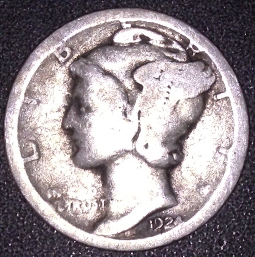 1924-S MERCURY SILVER DIME 10C