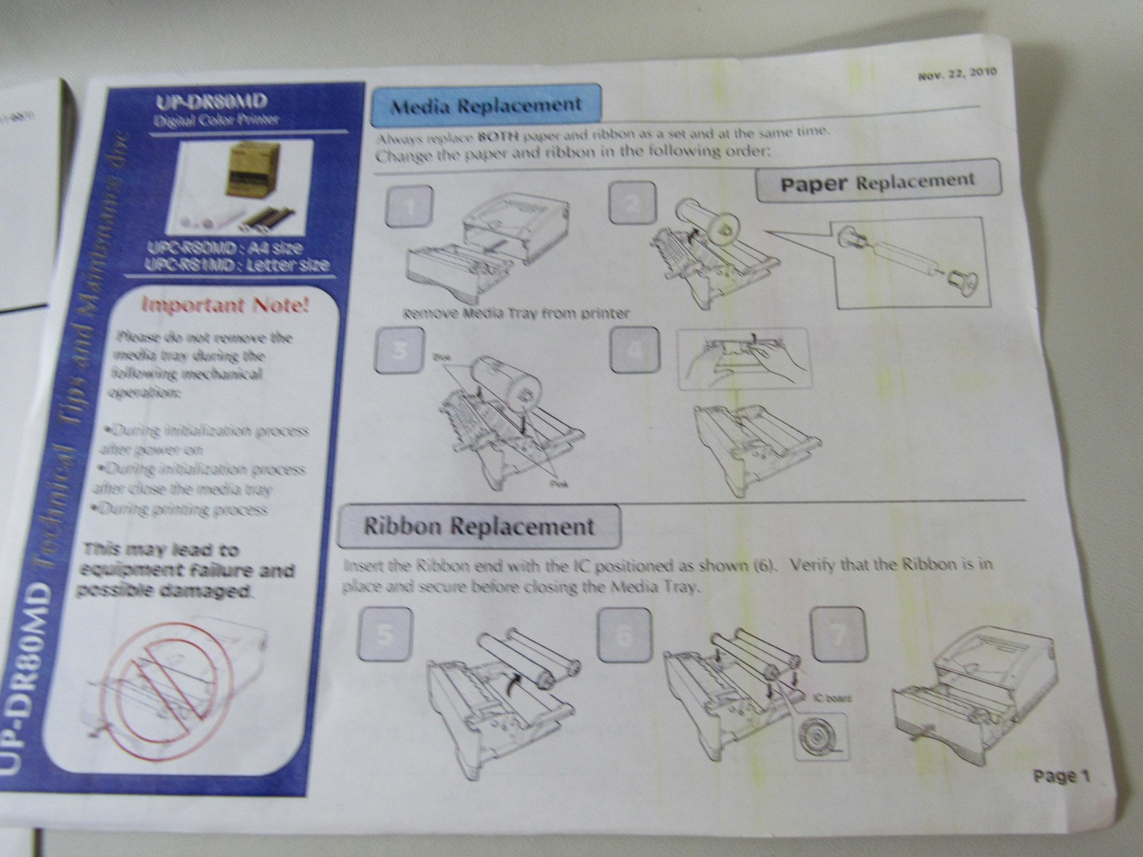 Sony UP-DR80MD Digital Color Printer Driver CD Manual Set Multi Language Guide