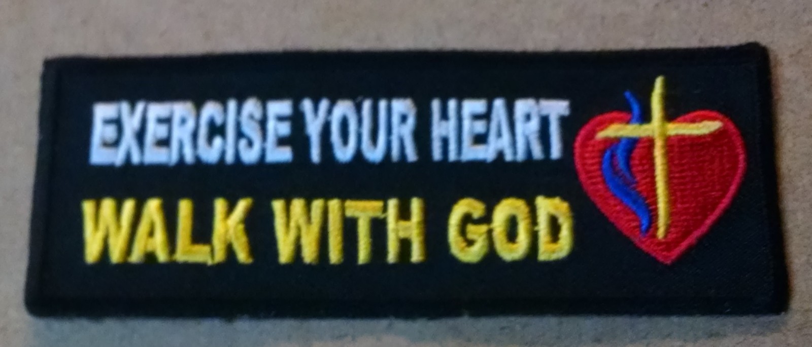 Walk With God Exercise Your Heart Jesus God Christian Embroidered Biker Patch