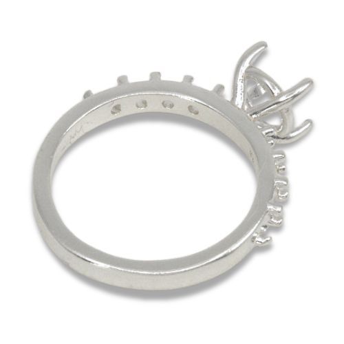Round Basket Head Accented Pre-notched Ring Mounting