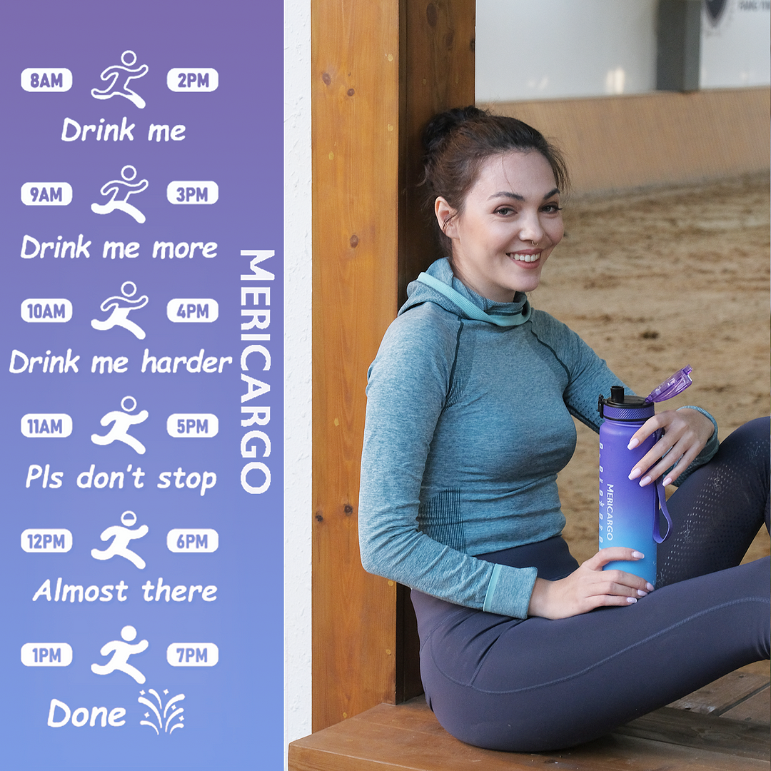 32oz Motivational Water Bottle (Purple & Blue)