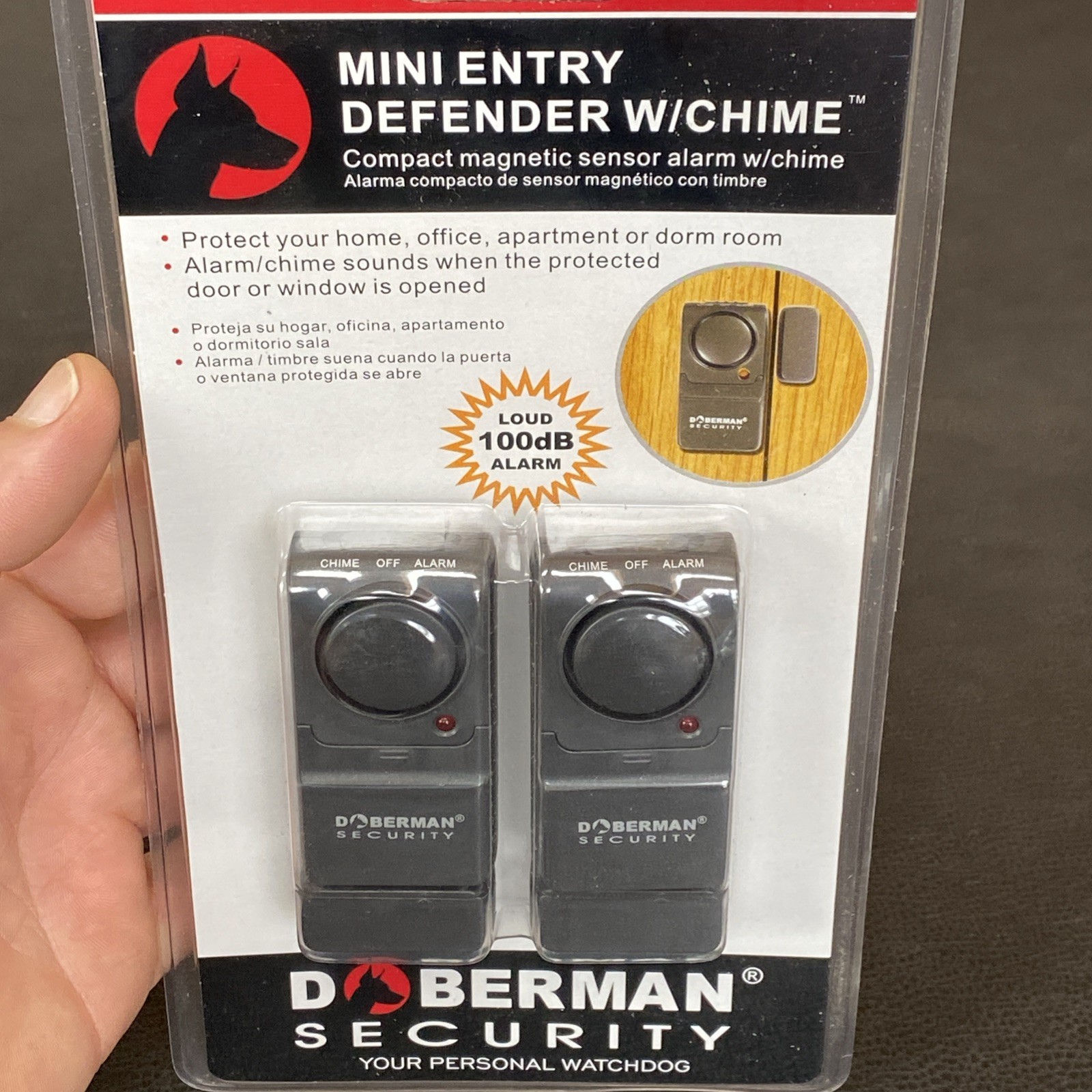Doberman Security Mini Entry Defender 100db Chime Model SE-0129 LOUD WINDOW DOOR
