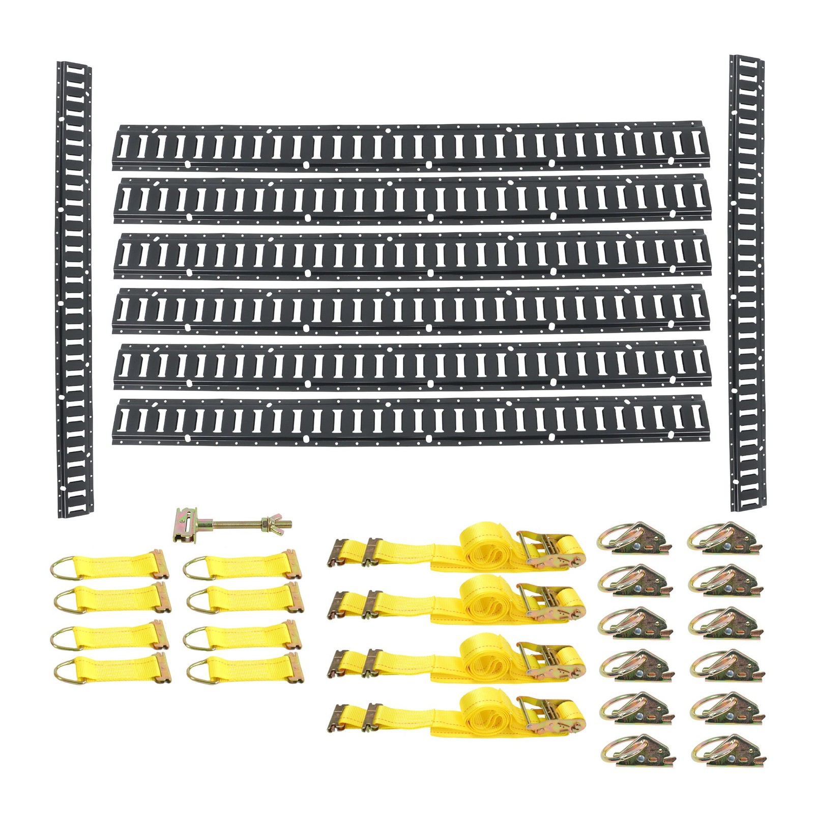 Secure Cargo Like a Pro: 5' E-Track Rails w/ 12' Ratchet Straps & O-Rings