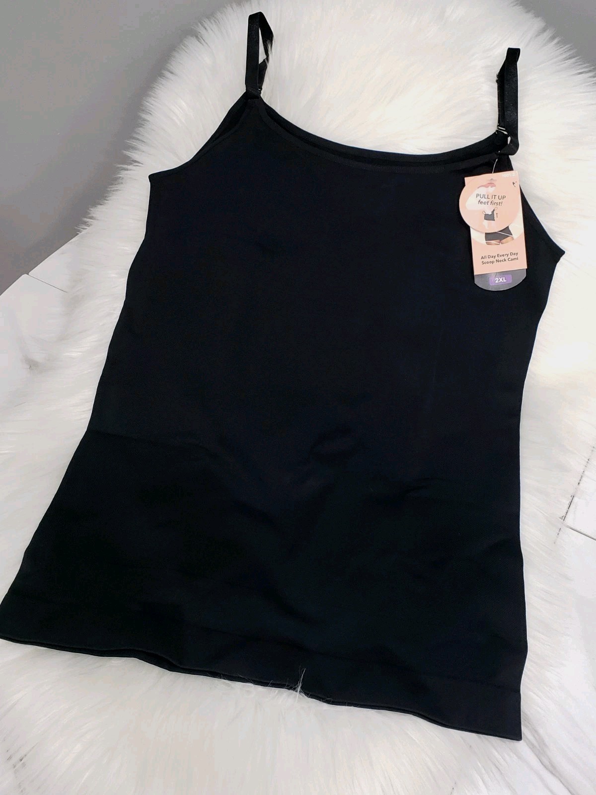 NEW 2XL BLACK Scoop Neck Cami Tank Top Shapewear All Day Shapermint Everyday