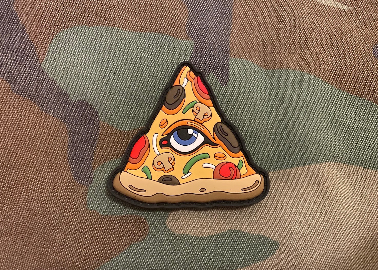ROOM TEMP PIZZA RTP MUSHROOM SLICE PVC PATCH HOOK BACKING NOT SUPDEF LRC WLK BCS
