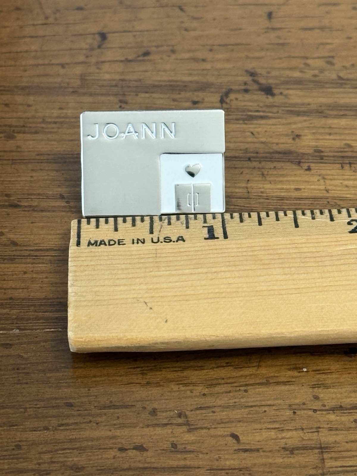 Silver JOANN Fabrics Store Enamel Pin