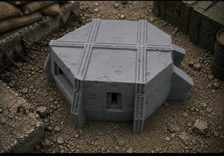 Battlefield Concrete Bunker 2 -32mm Scale -Modern -SciFi -Trench Crusade